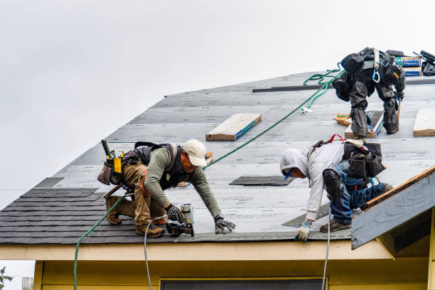 Professional Gutter Installation technician working in Weston, NE